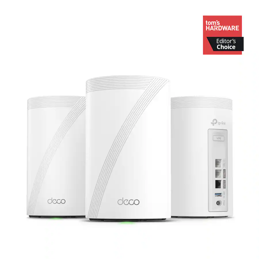 TP-Link Deco 7 Pro BE11000 Tri-Band Wi‑Fi 7 Whole Home Mesh Router System (Deco BE65 Pro), 3-Pack, White — White