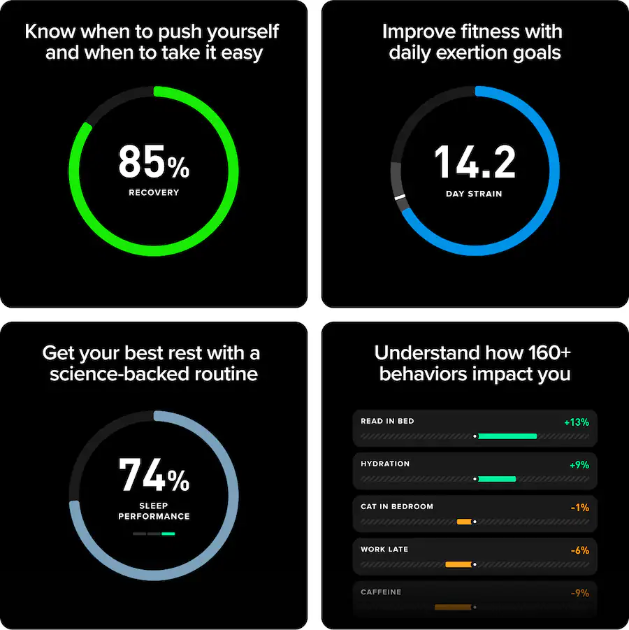 WHOOP MG Life Health & Fitness Tracker + 12-Month Membership (Obsidian Titanium, 2025)
